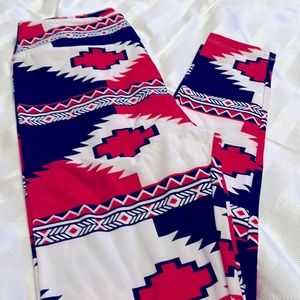 Yummy soft are these Aztec leggings by Lularoe!